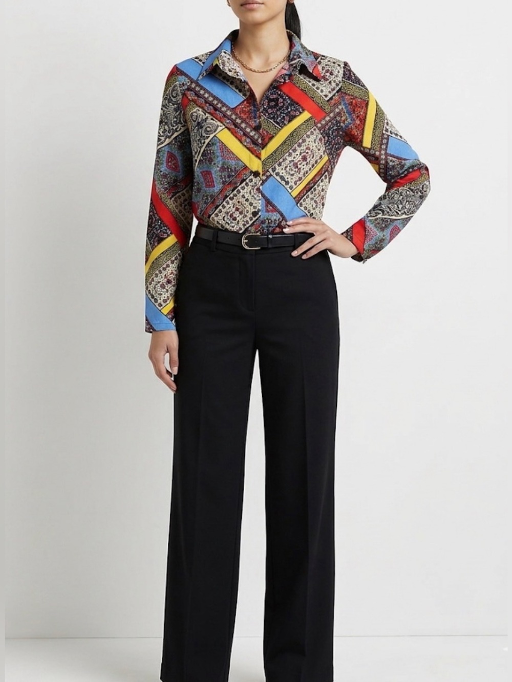 Bold and Unique Scarf Print Shirt